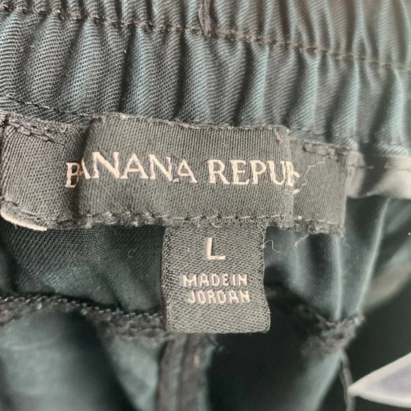 Banana Republic black elastic waist casual joggers 100% Lyocell size large - Picture 5 of 7